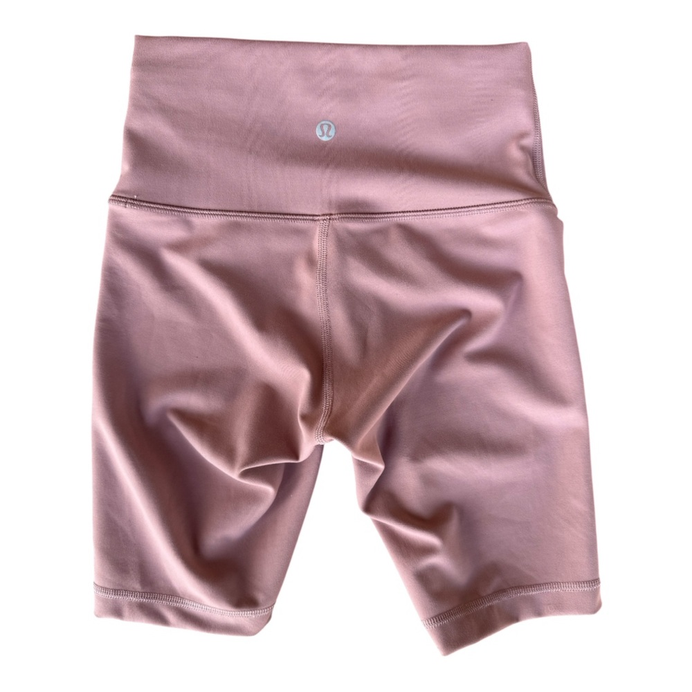 Lululemon Wunder Train High-Rise Biker Shorts Size 4 Mauve Color (Pink) - Picture 4 of 6